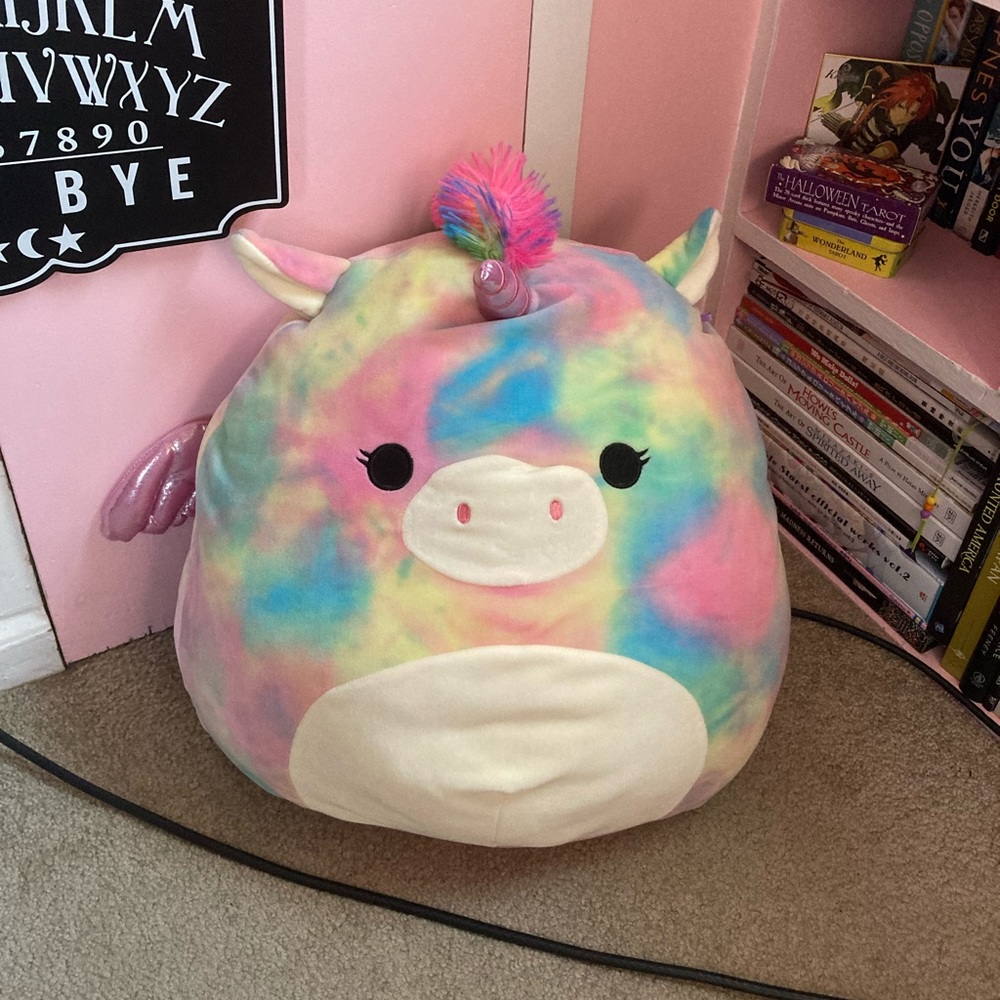 OFFER! Squishmallow Large Plush Jaime Unicorn Tiedye Pastel Squishable Pillow